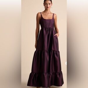 Lulus Truly Extraordinary Purple Floral Organza Strapless Maxi Dress - Size S